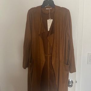 Faux suade lightweight jacket